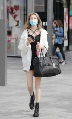 戴口罩美女多(街拍：口罩遮面，挡不住美女的时尚心)