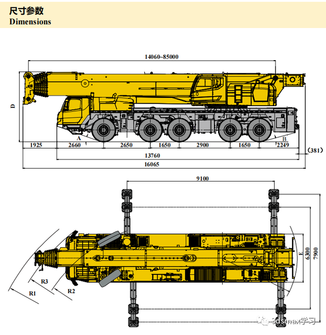 25T-500T徐工汽车吊性能表(23年版)