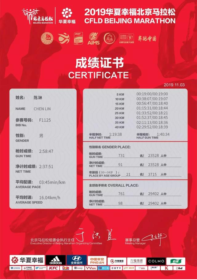 北马,首马,这个光头从F区出发,超28000人,2小时37分完赛