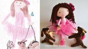 抽象美女头像简笔画(由涂鸦到公仔实物，由兴趣到事业，这位妈妈因为儿子的诞生挖了很)