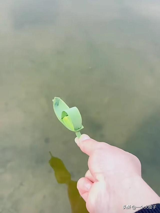 美女用芦苇叶折玩具,当她折好放水里之后,它竟然自己开走了!