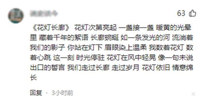 为了这条花灯长廊,网友们纷纷作起了诗!