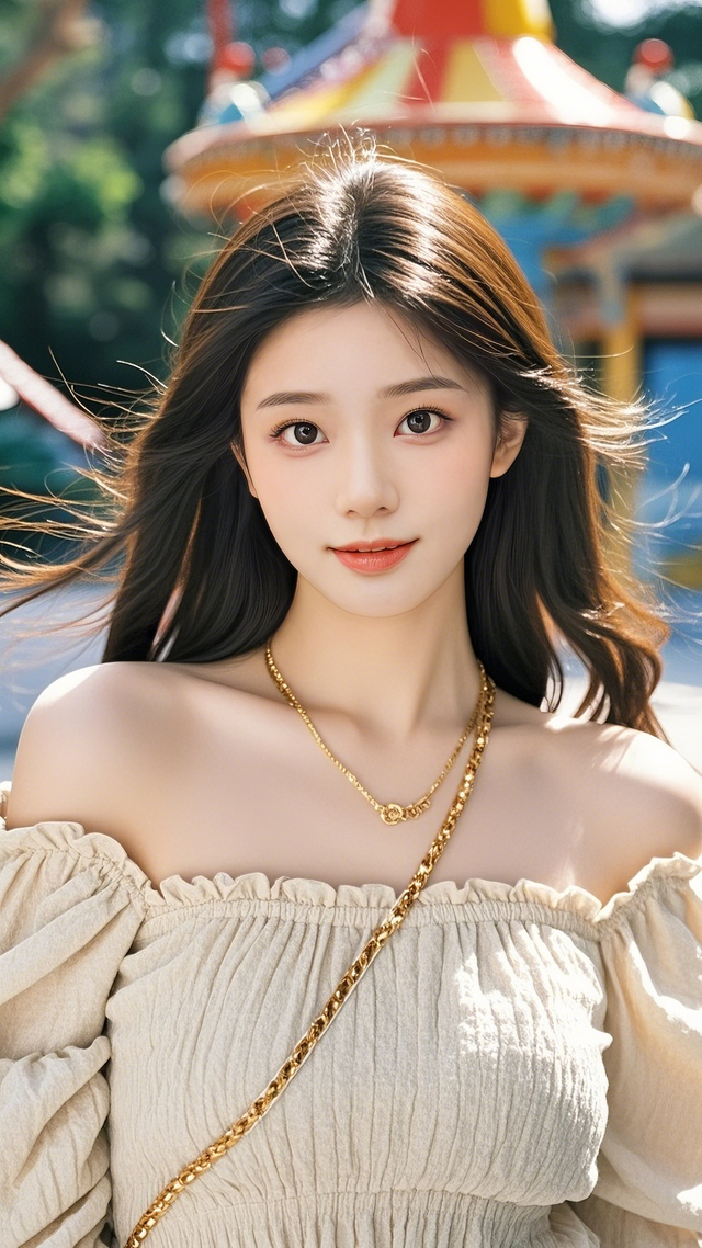 纯真少女的自然美，阳光下的清新气息