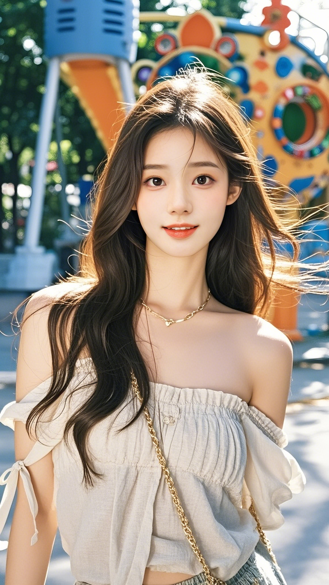 纯真少女的自然美，阳光下的清新气息