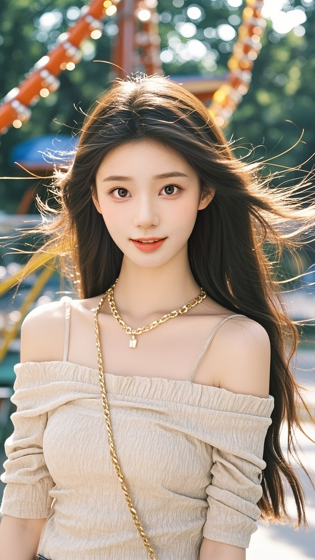 纯真少女的自然美，阳光下的清新气息