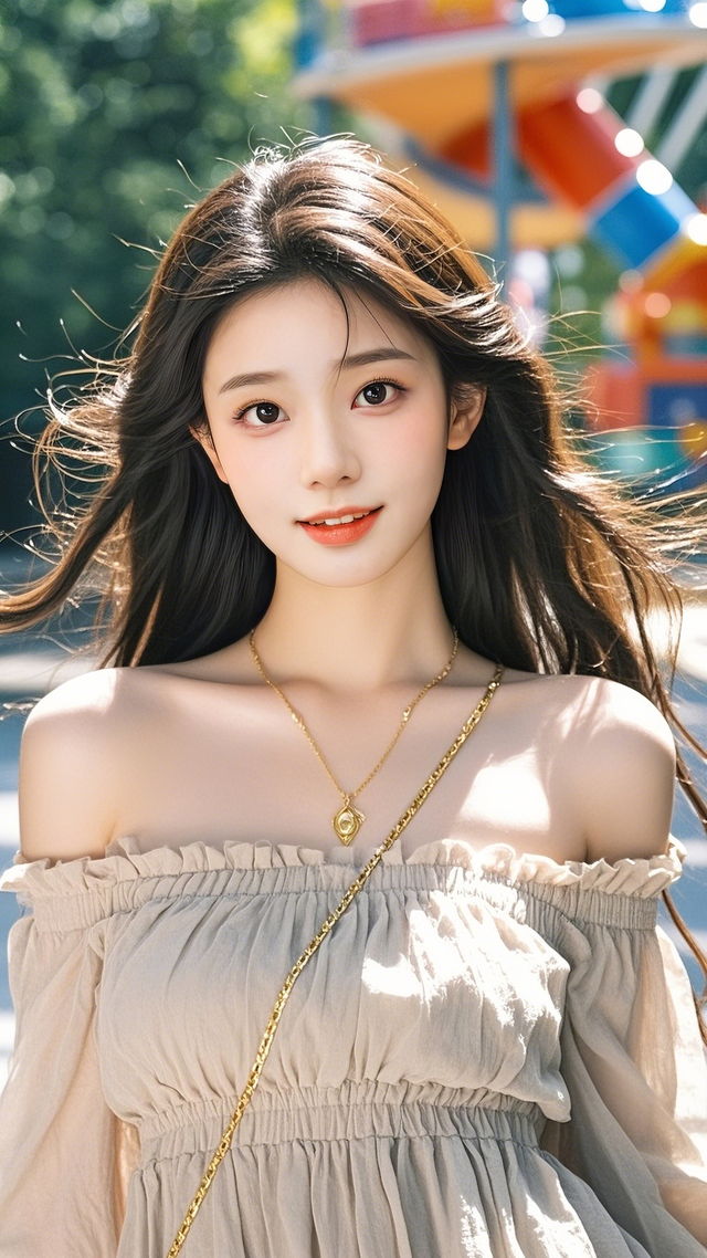 纯真少女的自然美，阳光下的清新气息