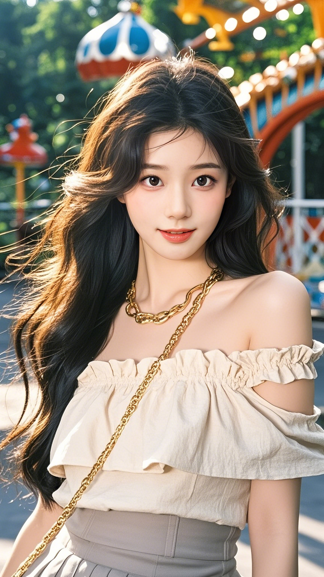 纯真少女的自然美，阳光下的清新气息