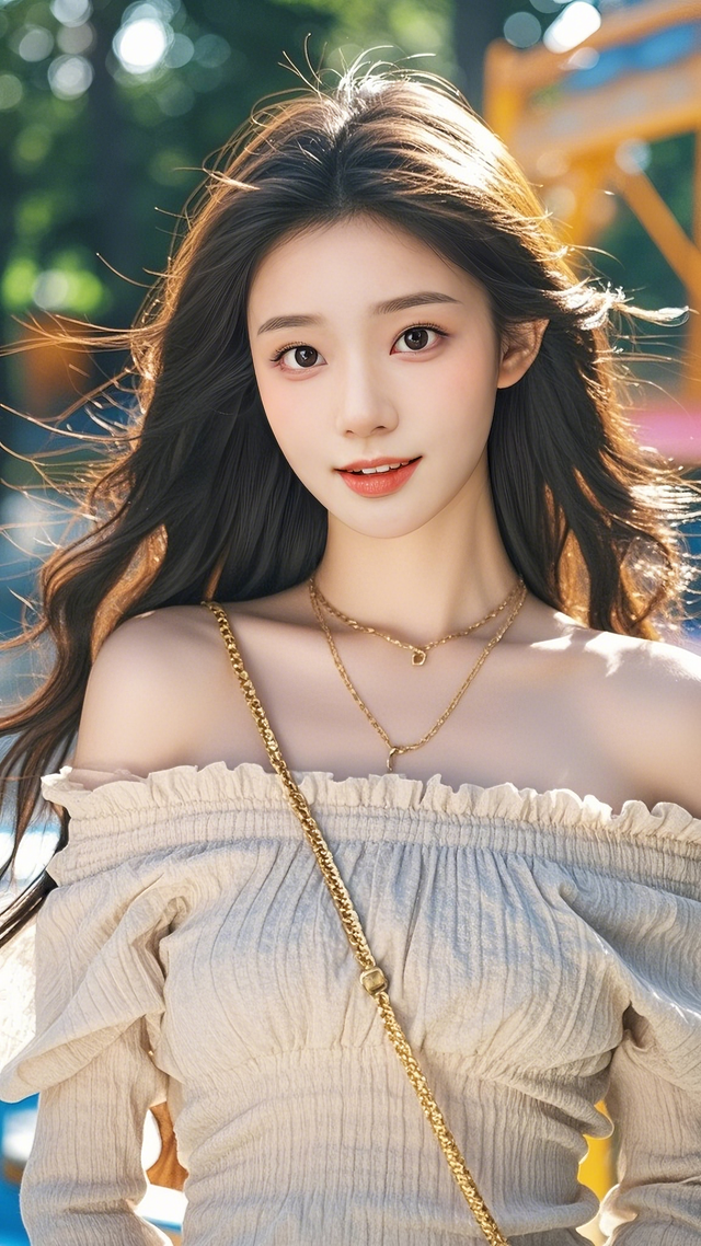 纯真少女的自然美，阳光下的清新气息