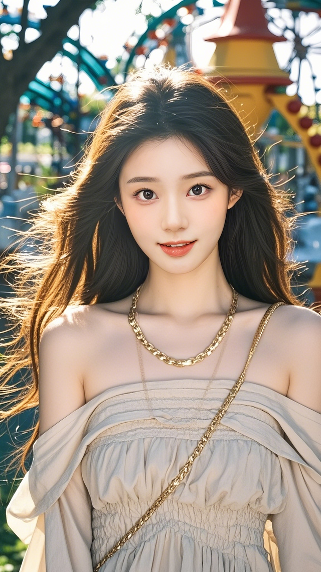 纯真少女的自然美，阳光下的清新气息