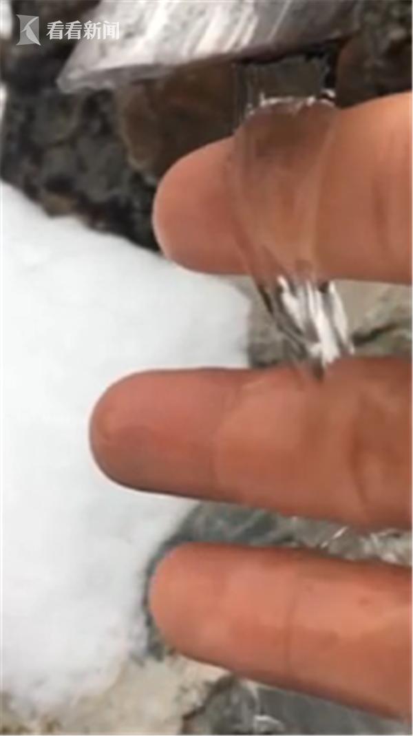 魔术？水龙头看似结成冰柱 用手一碰秒变水流