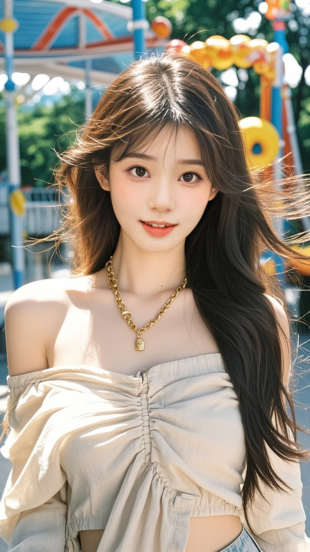 纯真少女的自然美，阳光下的清新气息