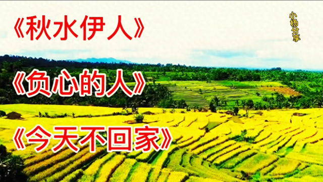 “秋水伊人，不负心的人，今天不回家”
					</div>
					<div class=