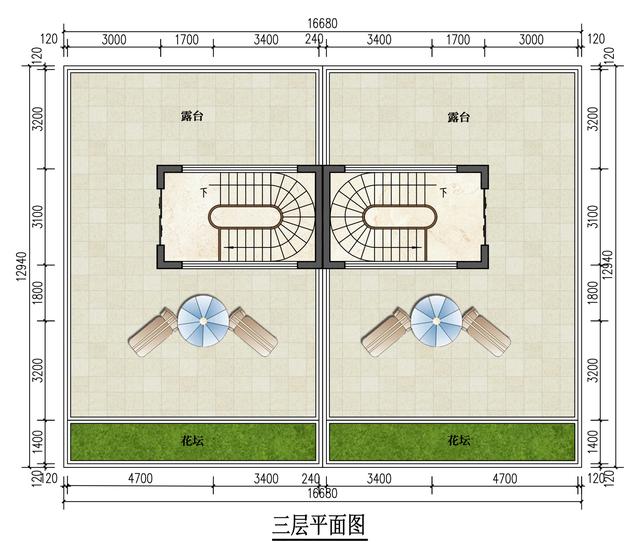16×13米二层双拼房，书房+茶室+挑空客厅，左右都有个性化设计