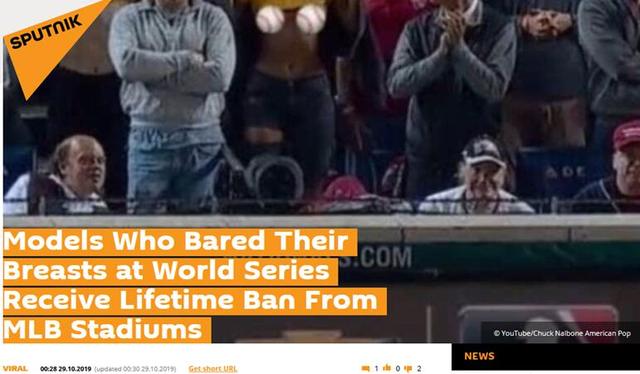 美国职业棒球赛正进行,3名女模特突然脱衣露胸…