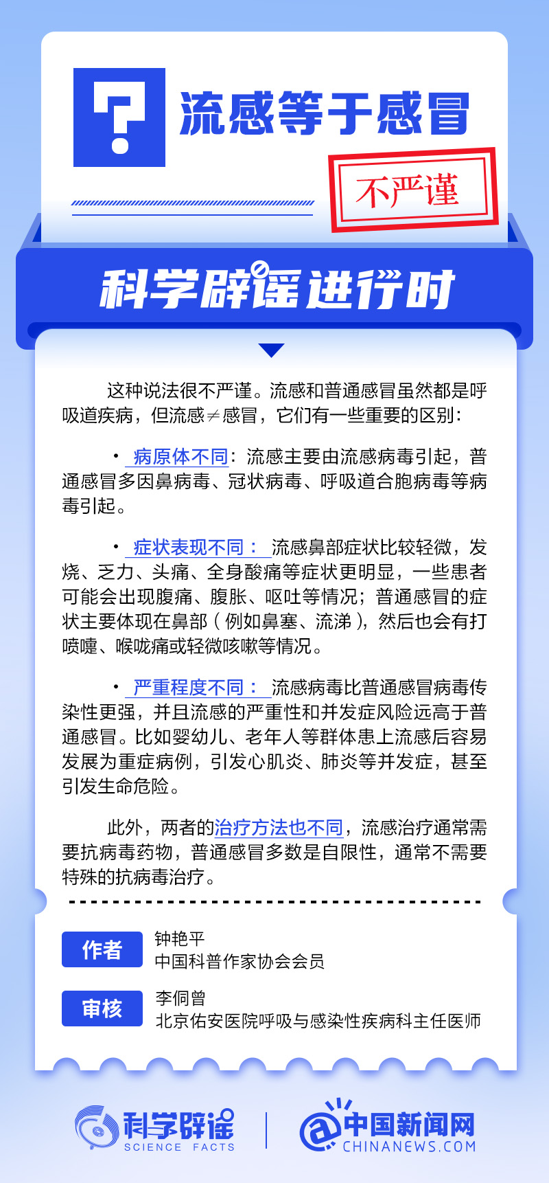 流感等于感冒?丨中新真探