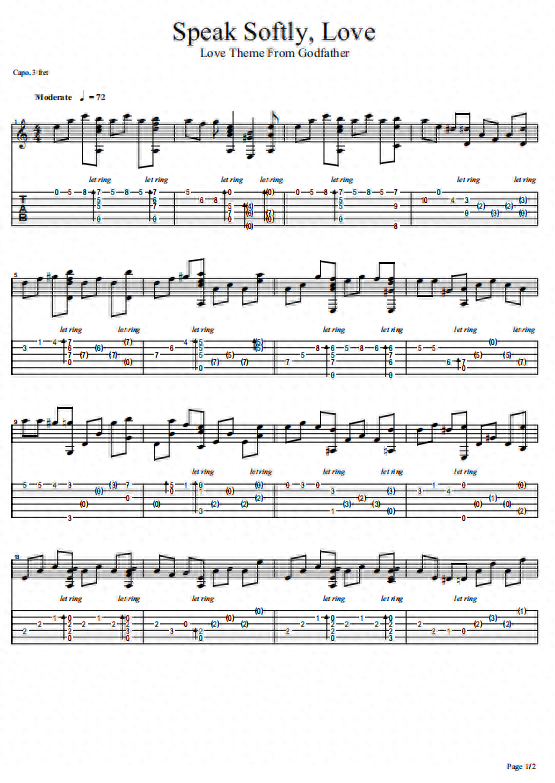 太好听，太动情！教父主题曲——《温柔的倾诉》，附吉他谱