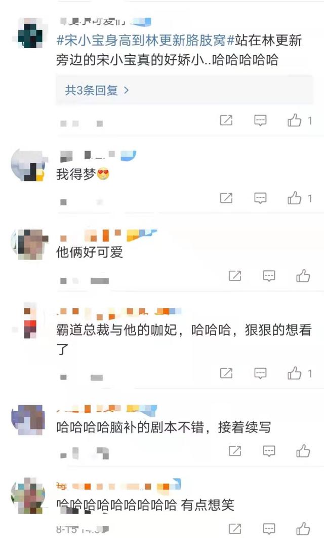 1米62宋小宝小鸟依人，身高到林更新胳肢窝，网友：霸总和咖妃