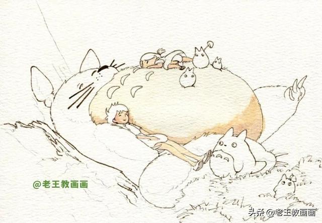 宫崎骏的电影《龙猫》太好看了,教你画一只可爱的大龙猫