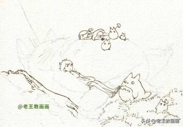 宫崎骏的电影《龙猫》太好看了,教你画一只可爱的大龙猫
