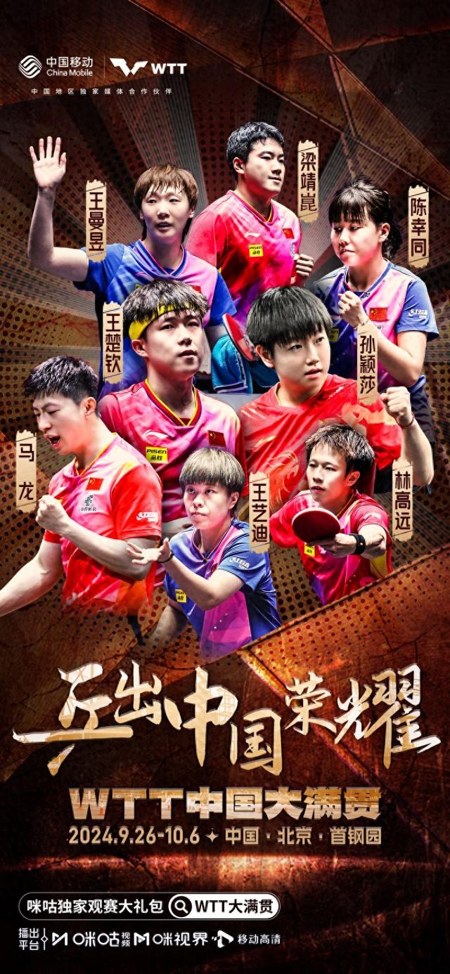 WTT中国大满贯来袭，咪咕“内容+科技+融合创新”打造乒乓盛宴