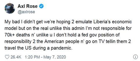 跟摇滚乐队主唱在推特“隔空吵架”，美财长“翻车”：把利比里亚国旗当成美国国旗用了