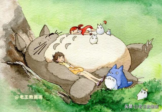 宫崎骏的电影《龙猫》太好看了,教你画一只可爱的大龙猫