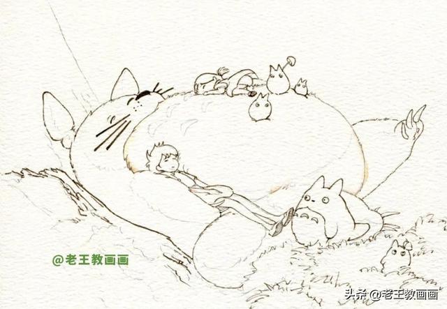 宫崎骏的电影《龙猫》太好看了,教你画一只可爱的大龙猫