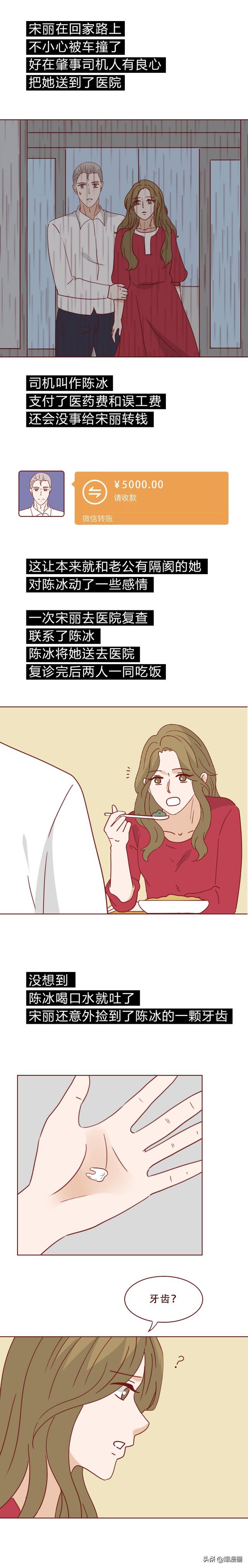 她穿着胶衣，诱惑前夫的妻子，最终给予致命一击，漫画妻子的复仇
