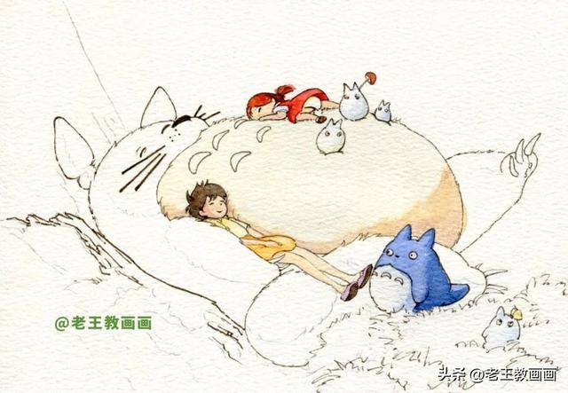 宫崎骏的电影《龙猫》太好看了,教你画一只可爱的大龙猫