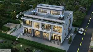 别墅书房(16×13米二层双拼房，书房+茶室+挑空客厅，左右都有个性化设计)