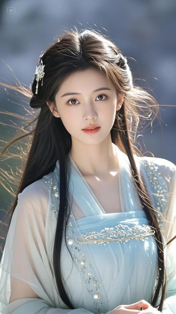 美图赏析~蓝裙仙姝