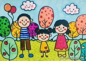 一家三口简笔画(适合零基础学画画的全家福简笔画画法，简单又好看，快来试试吧)