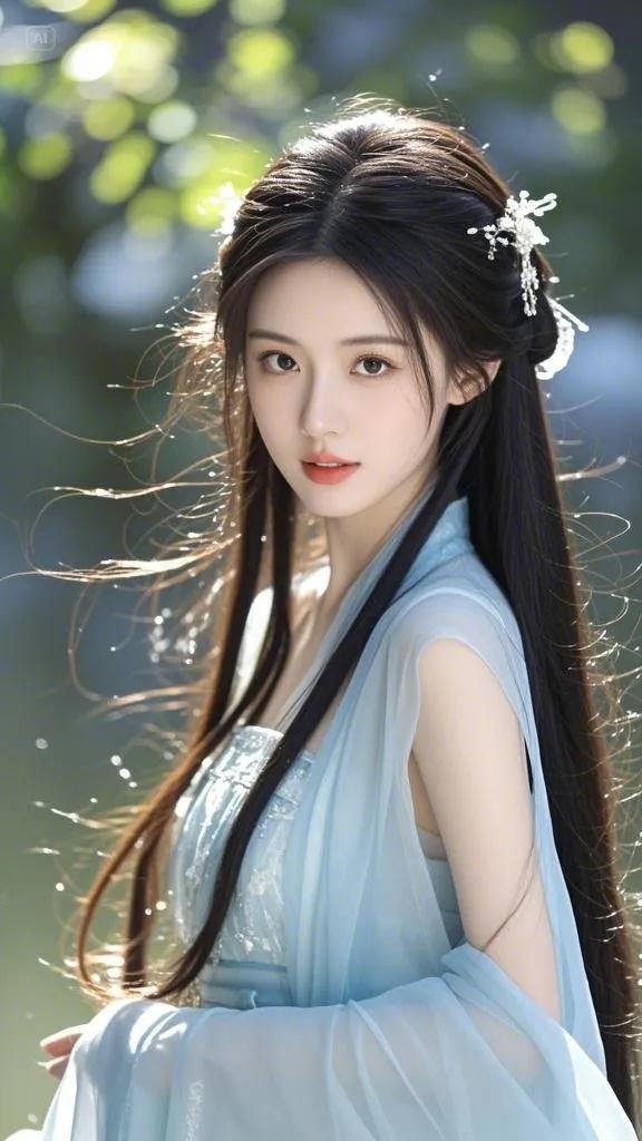 美图赏析~蓝裙仙姝