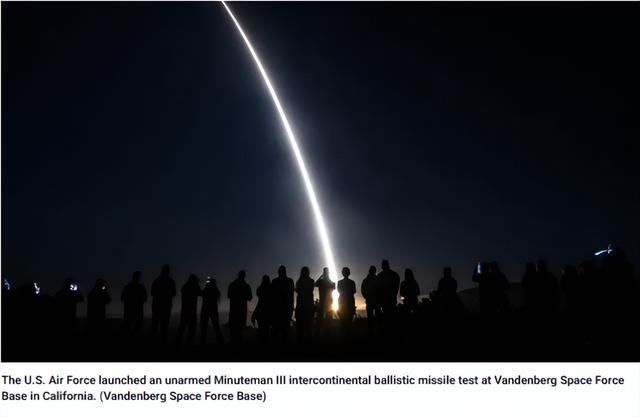 一个月内第二次，美军试射“民兵3”洲际导弹，以展示核力量“准备状态”