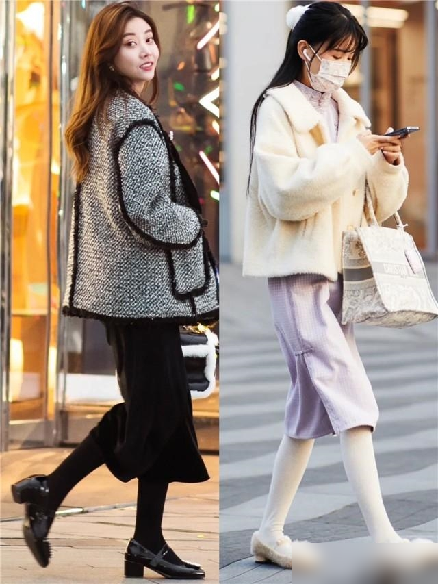 打底裤请一定要这样穿:叠裙子、裹袜子,既保暖又显瘦,谁穿谁美