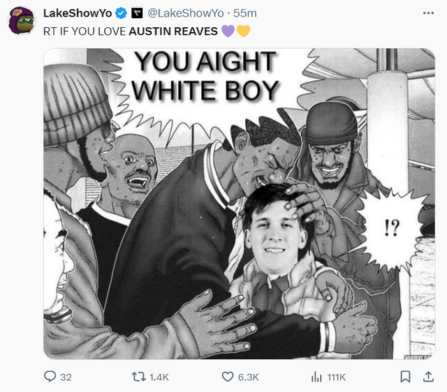 里夫斯双手指天霸气十足：湖人连发3推为他喝彩 创纪录詹皇献撞胸