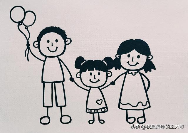 适合零基础学画画的全家福简笔画画法,简单又好看,快来试试吧