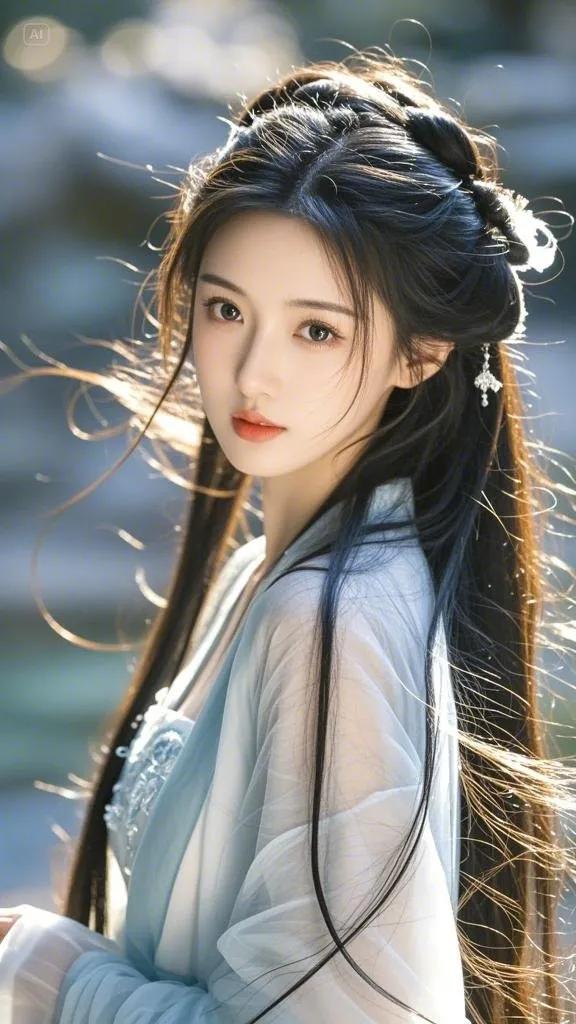 美图赏析~蓝裙仙姝