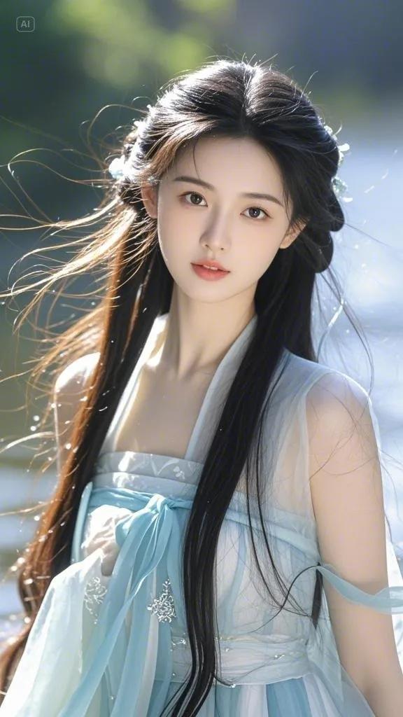 美图赏析~蓝裙仙姝