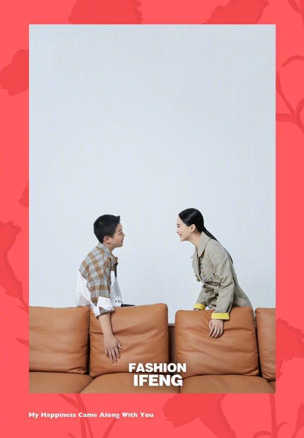 王艳带儿子拍时尚大片！12岁球球身高赶超妈妈，穿成衣时尚感爆棚