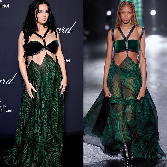 40岁超模利马穿薄纱裙秀肚大如罗，马甲线仍清晰，男友深情亲孕肚