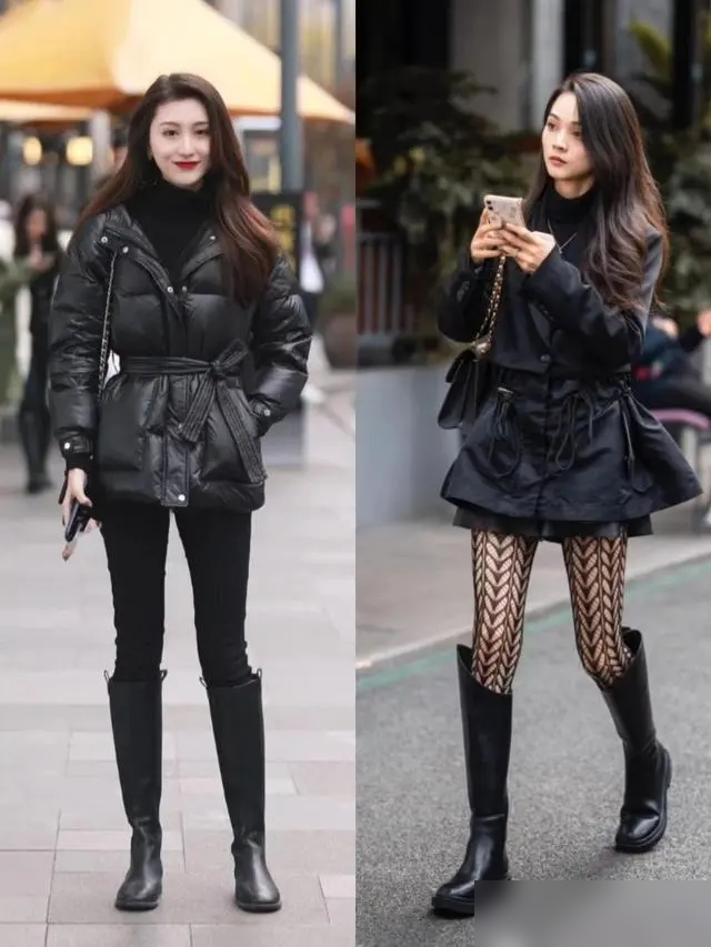 打底裤请一定要这样穿:叠裙子、裹袜子,既保暖又显瘦,谁穿谁美