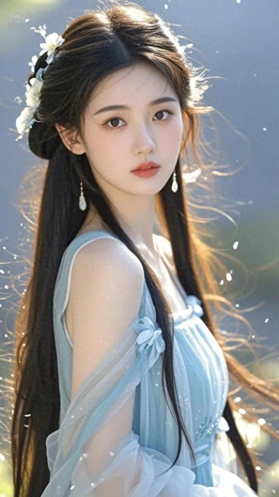 美图赏析~蓝裙仙姝