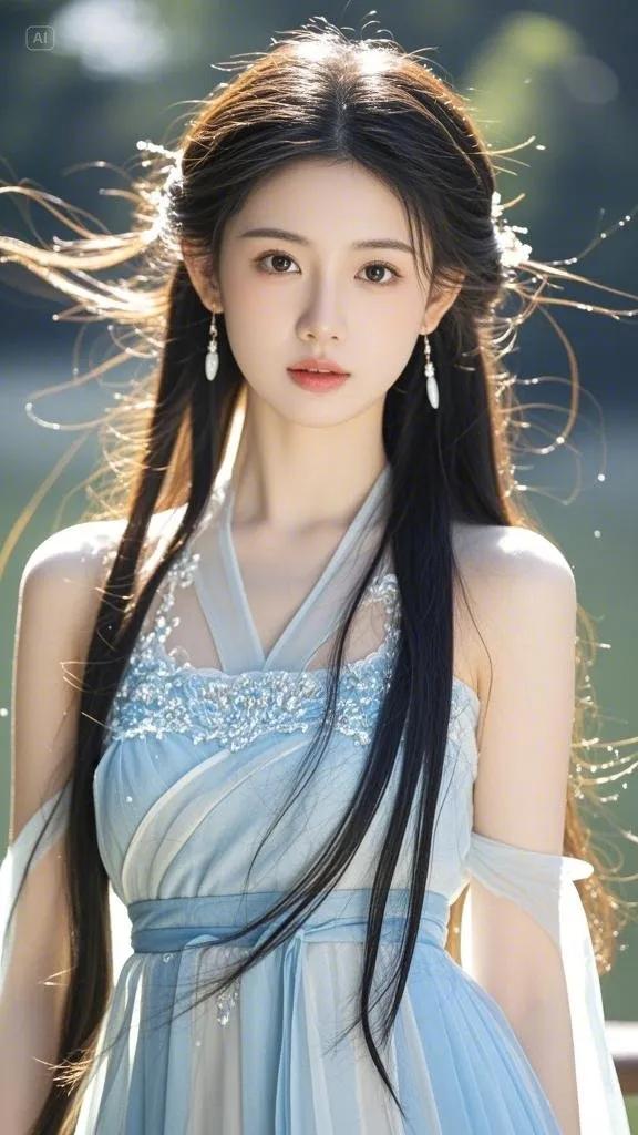 美图赏析~蓝裙仙姝