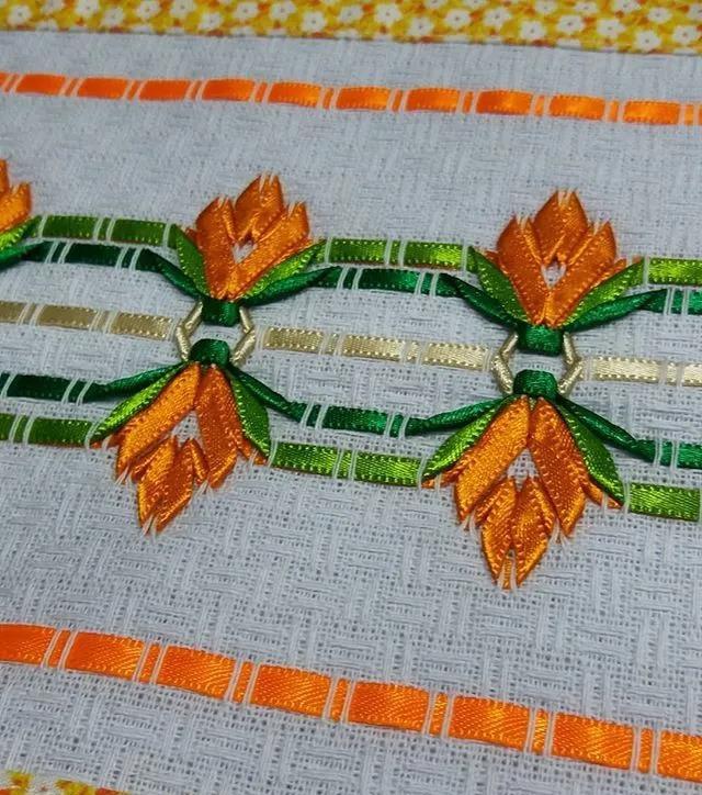 美不胜收的丝带绣,会不会针法都可学会,快收藏!附7款花叶针法