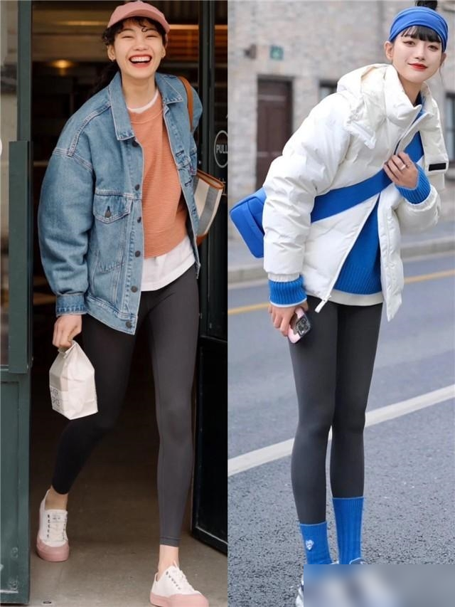 打底裤请一定要这样穿:叠裙子、裹袜子,既保暖又显瘦,谁穿谁美