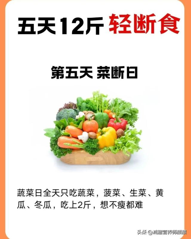 5天速瘦12斤！轻断食减肥食谱，巨掉秤