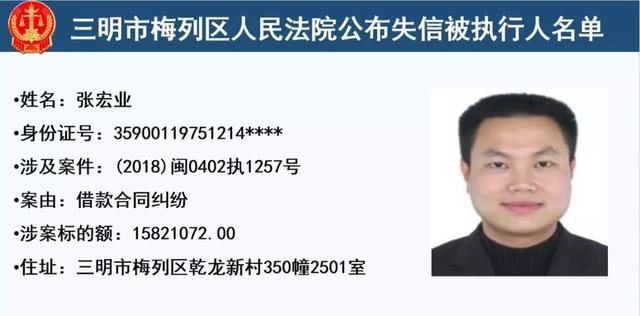 梅列法院公布32名失信被执行人,有你认识的么?