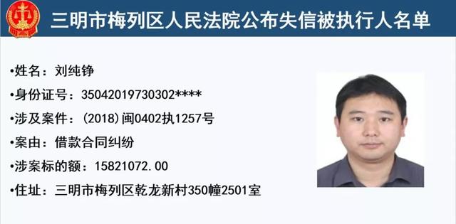 梅列法院公布32名失信被执行人,有你认识的么?