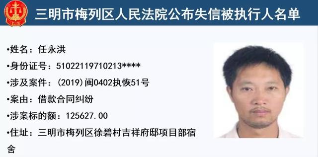 梅列法院公布32名失信被执行人,有你认识的么?